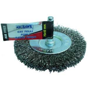 GRİ TELLİ PİMLİ DAİRE FIRÇA 60x8 mm