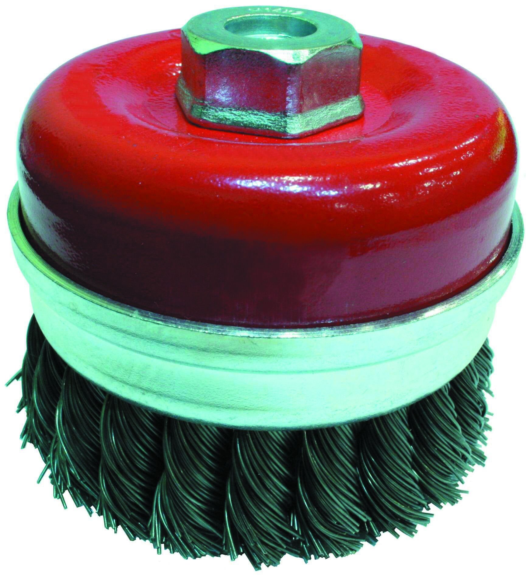 GRİ BURMA TELLİ M14 VİDALI ÇANAK FIRÇA 125 mm