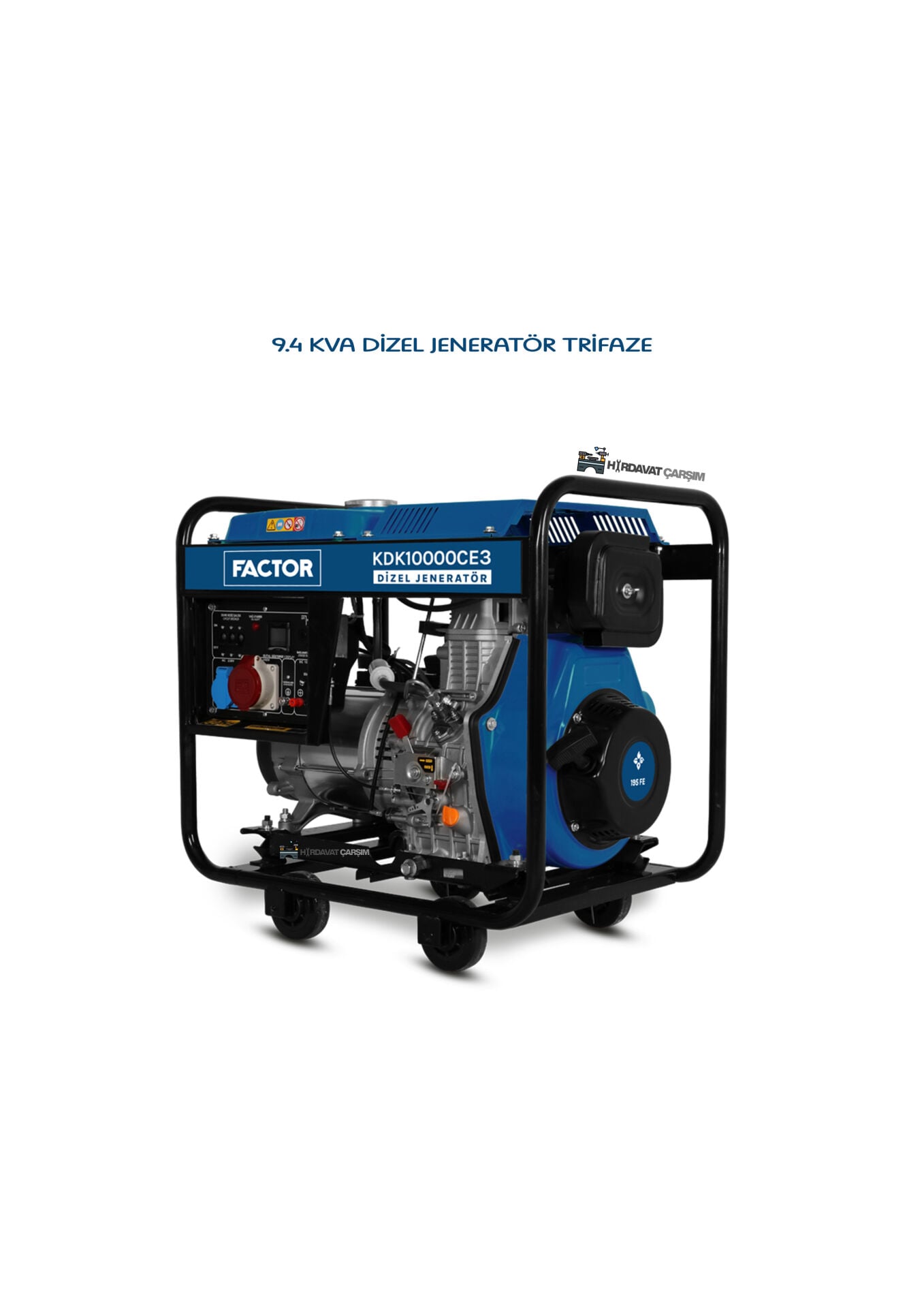 Factor KDK10000CE3 9.4 kVA İpli/Marşlı Dizel Jeneratör