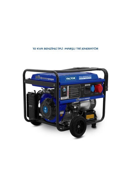 Factor KGL10000CE3 10 KVA BENZİNLİ İPLİ -MARŞLI TRİ JENERATÖR