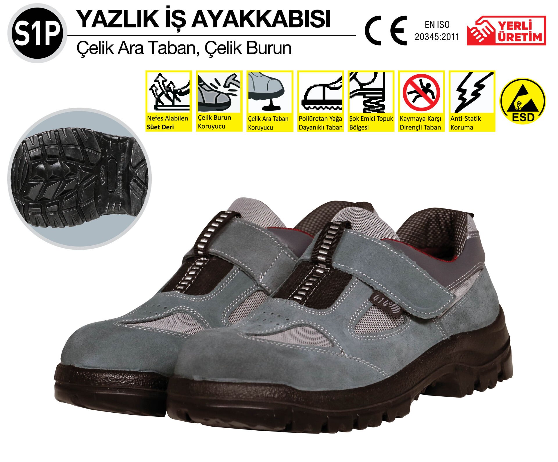 S1P YAZLIK İŞ AYAKKABISI NO:43
