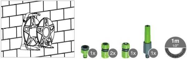 HORTUM SETİ DUVAR MONTELİ TAMBUR  15mt 1/2''